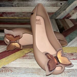 Mel Dreamed by Melissa Jelly Butterfly Lil Girls Peep Toe Sandals Shoes Pink  13